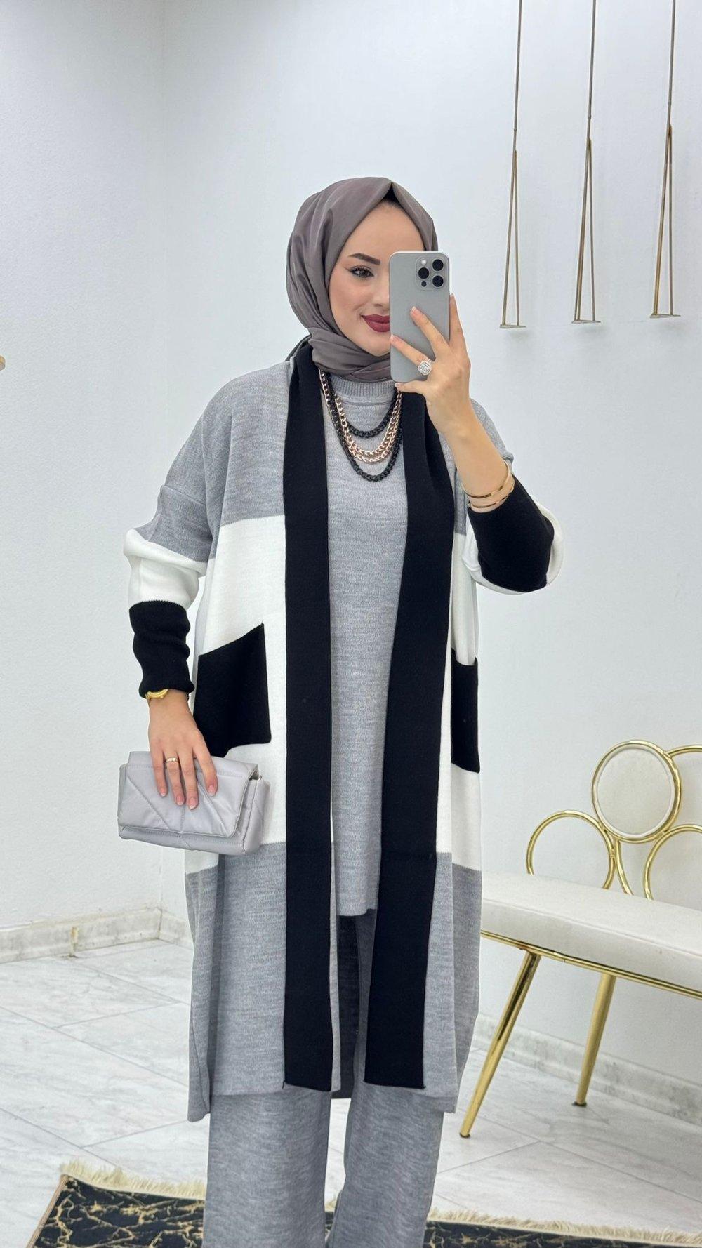 Triple Knitwear Set Modest Clothing
