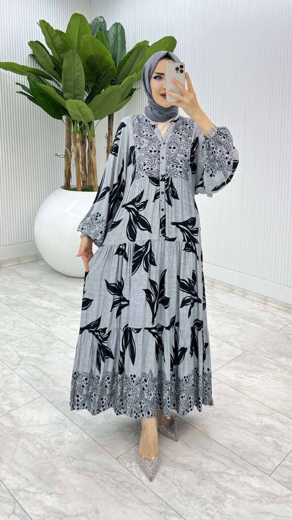 Yaprak Desen Dress