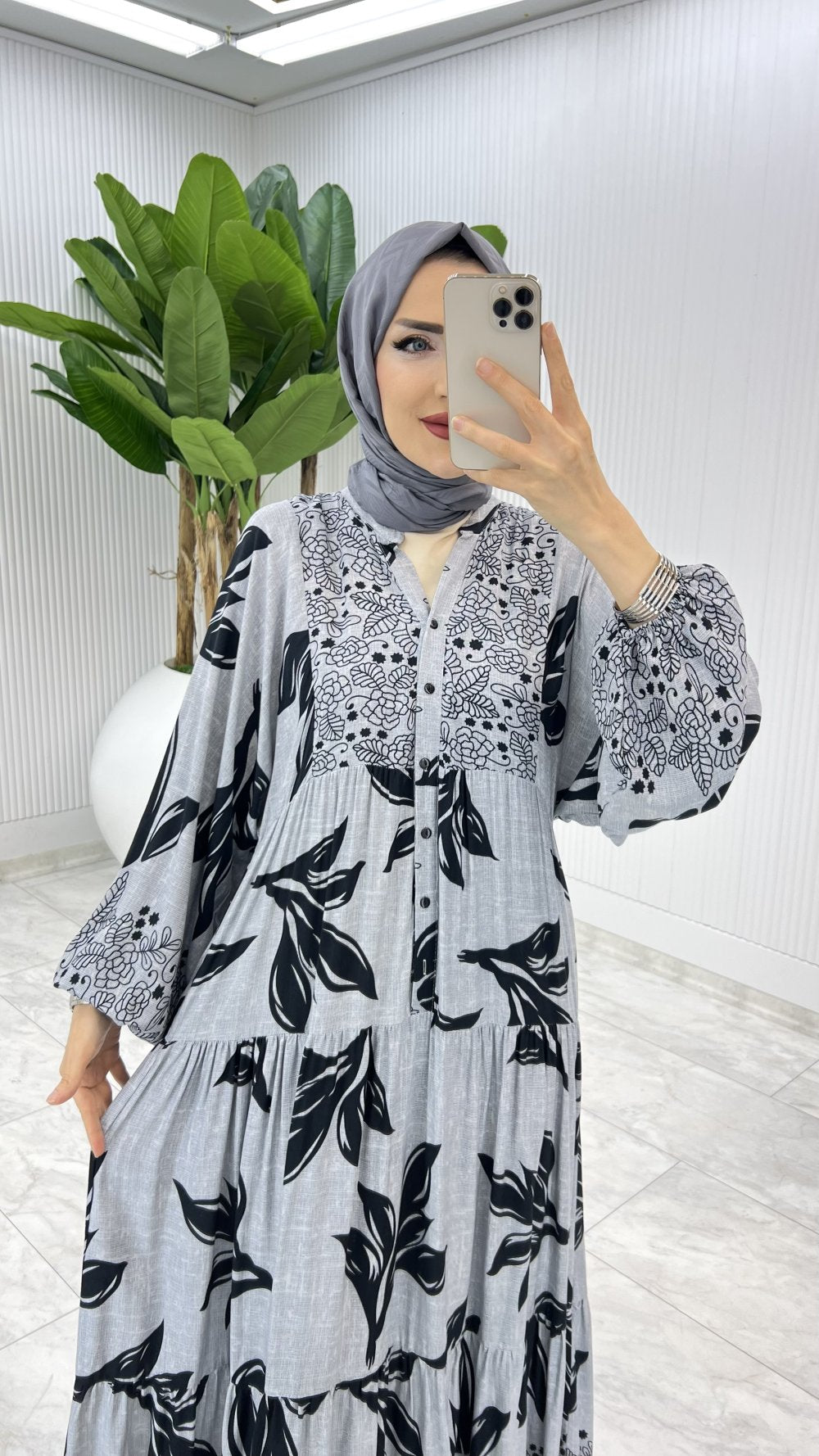 Yaprak Desen Dress