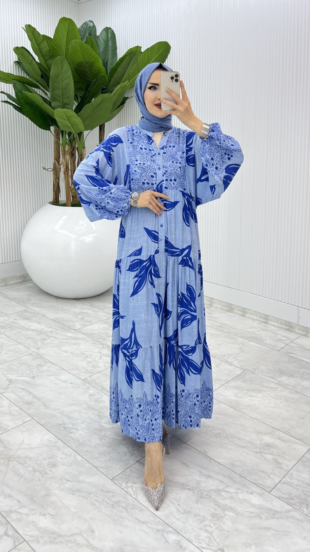 Yaprak Desen Dress