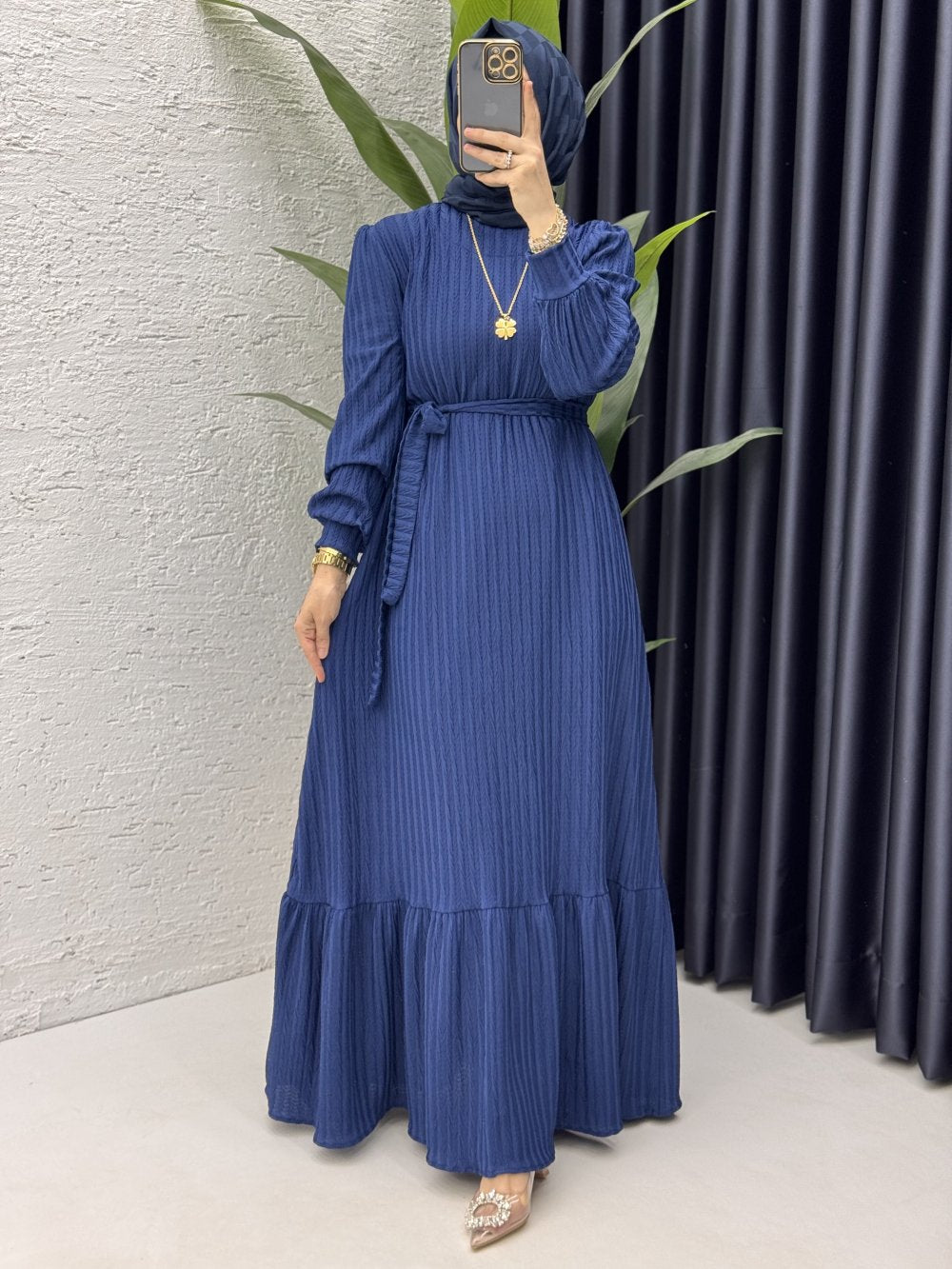 Sultan Modest Dress – Elegant Jacquard Design