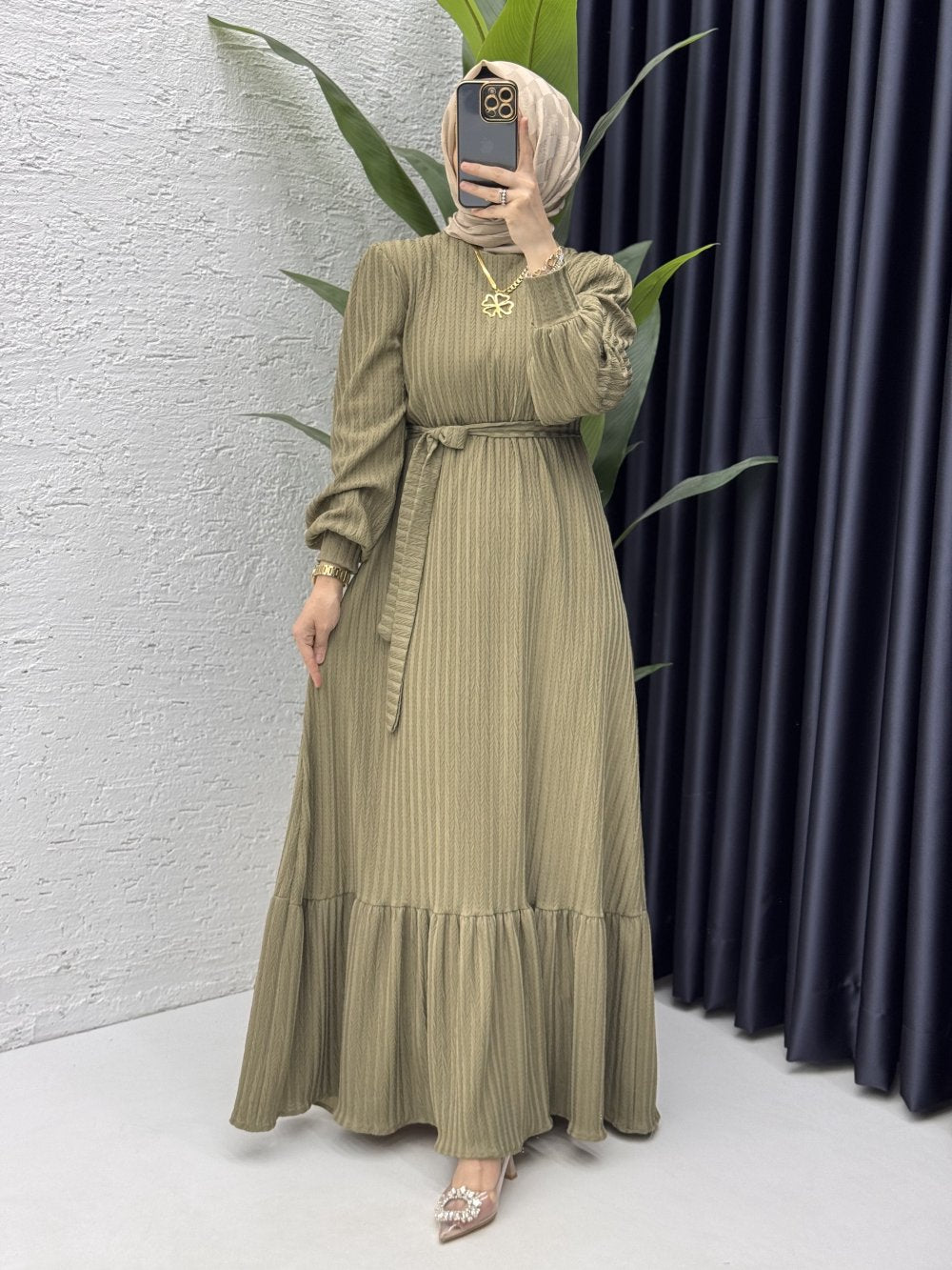 Sultan Modest Dress – Elegant Jacquard Design