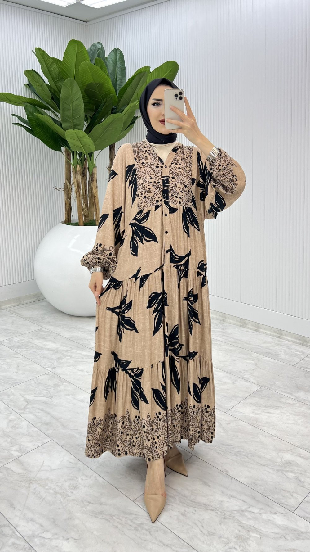 Yaprak Desen Dress