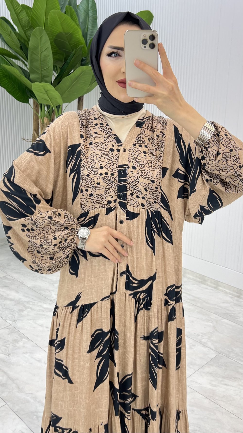Yaprak Desen Dress