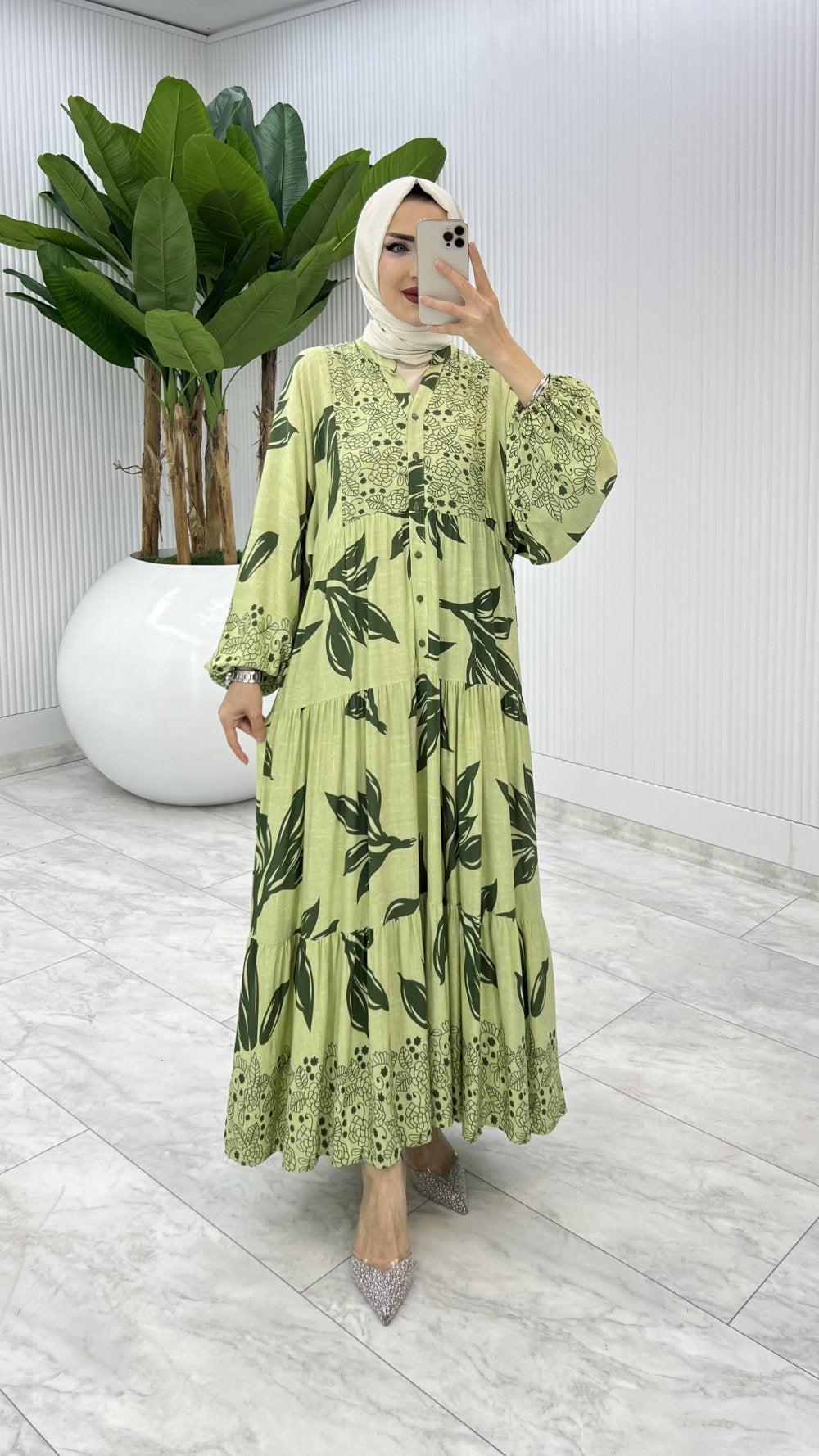 Yaprak Desen Dress