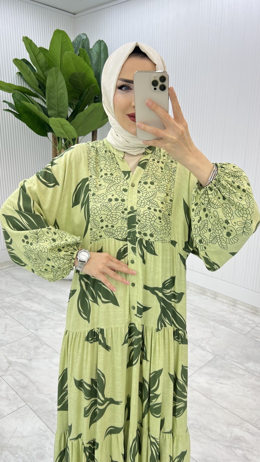 Yaprak Desen Dress