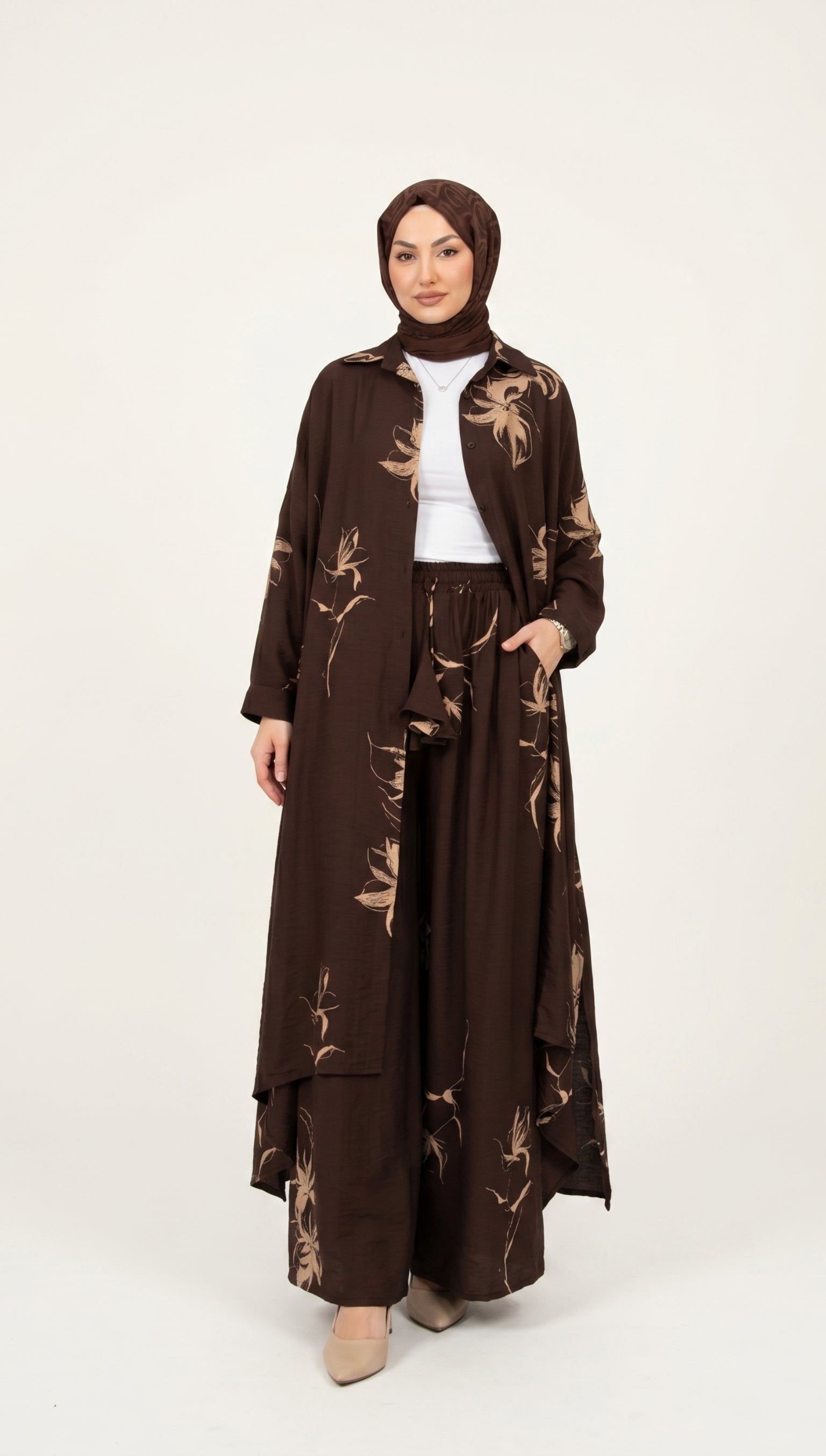 Beliz Linen Set with Trousers | Keten Pantolonlu Beliz Takım | طقم بيليز الكتاني مع البنطلون