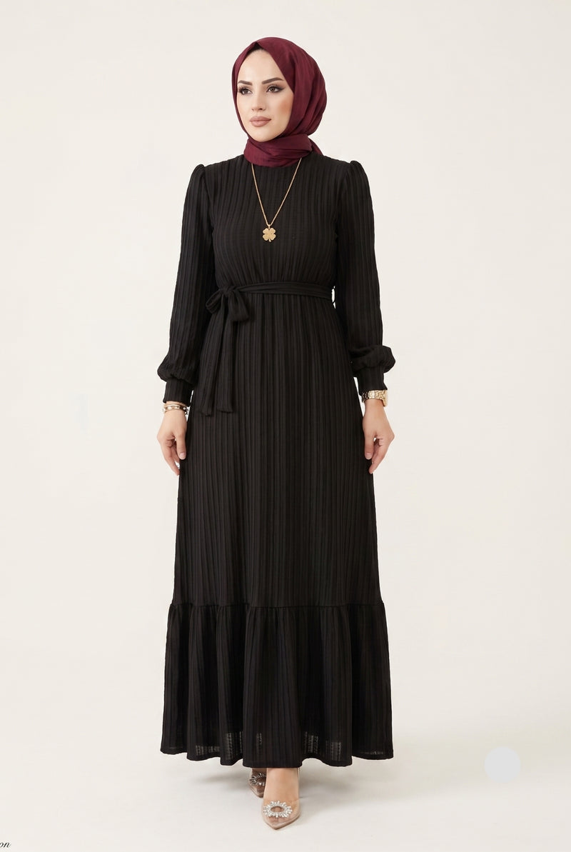 Noura Jacquard Dress | Premium Modest Çavuş Weave