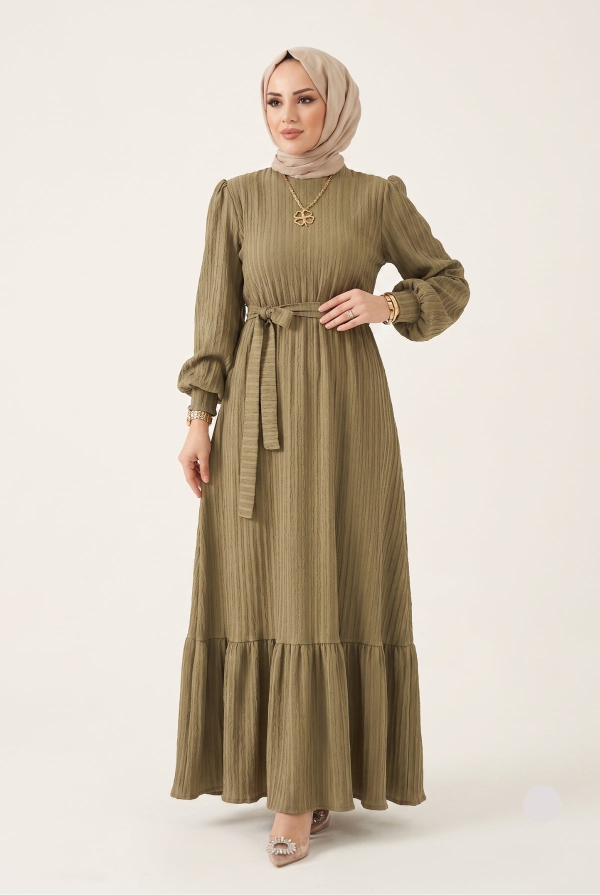 Noura Jacquard Dress | Premium Modest Çavuş Weave