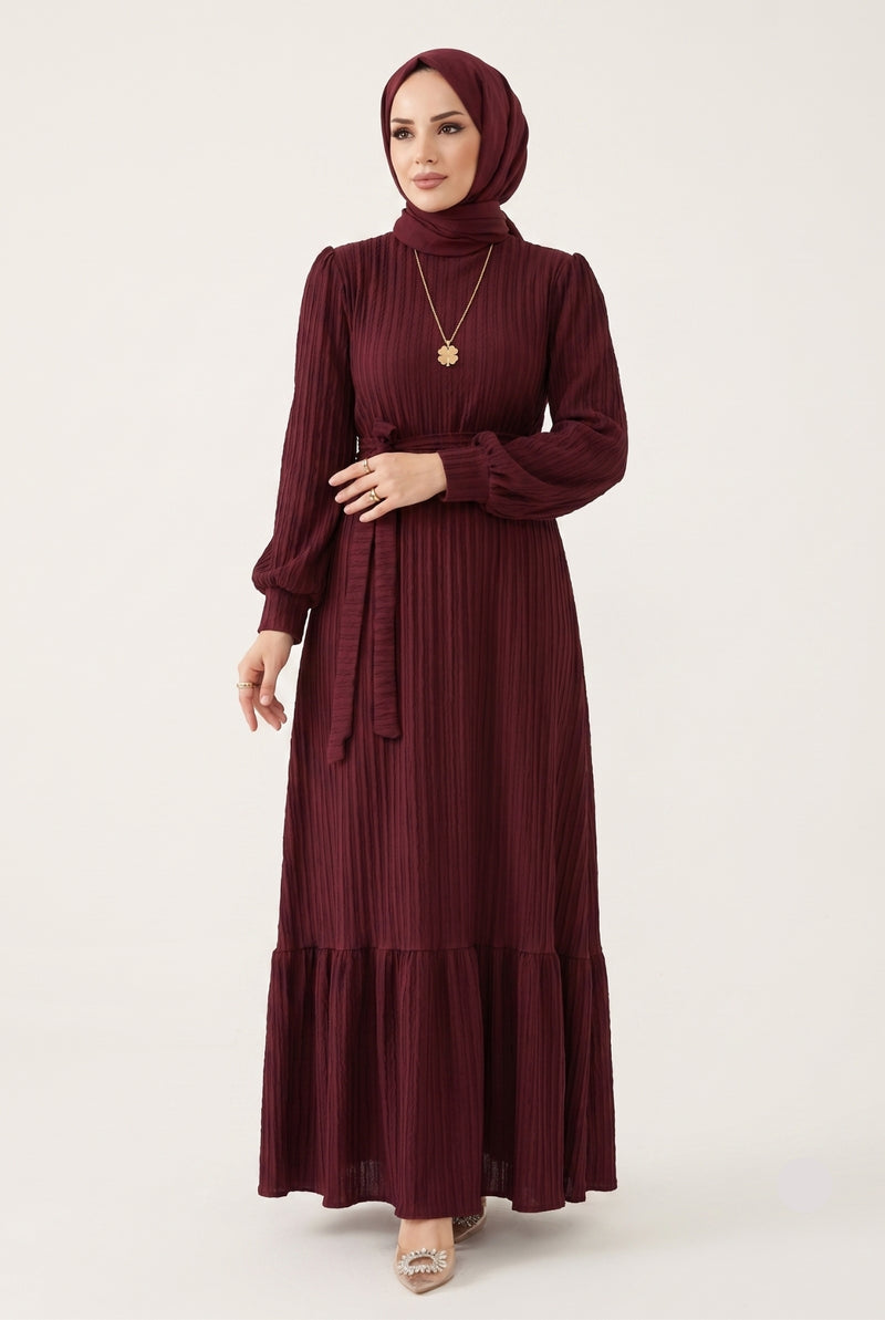 Noura Jacquard Dress | Premium Modest Çavuş Weave