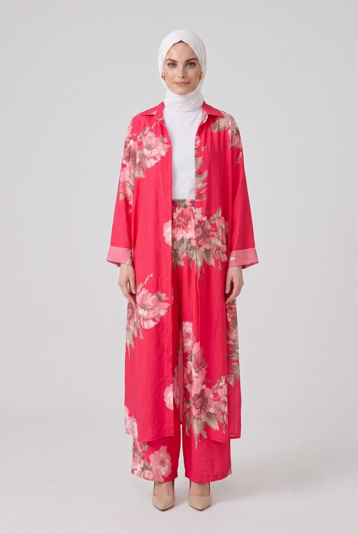 Keten Pantolonlu Selvi Set