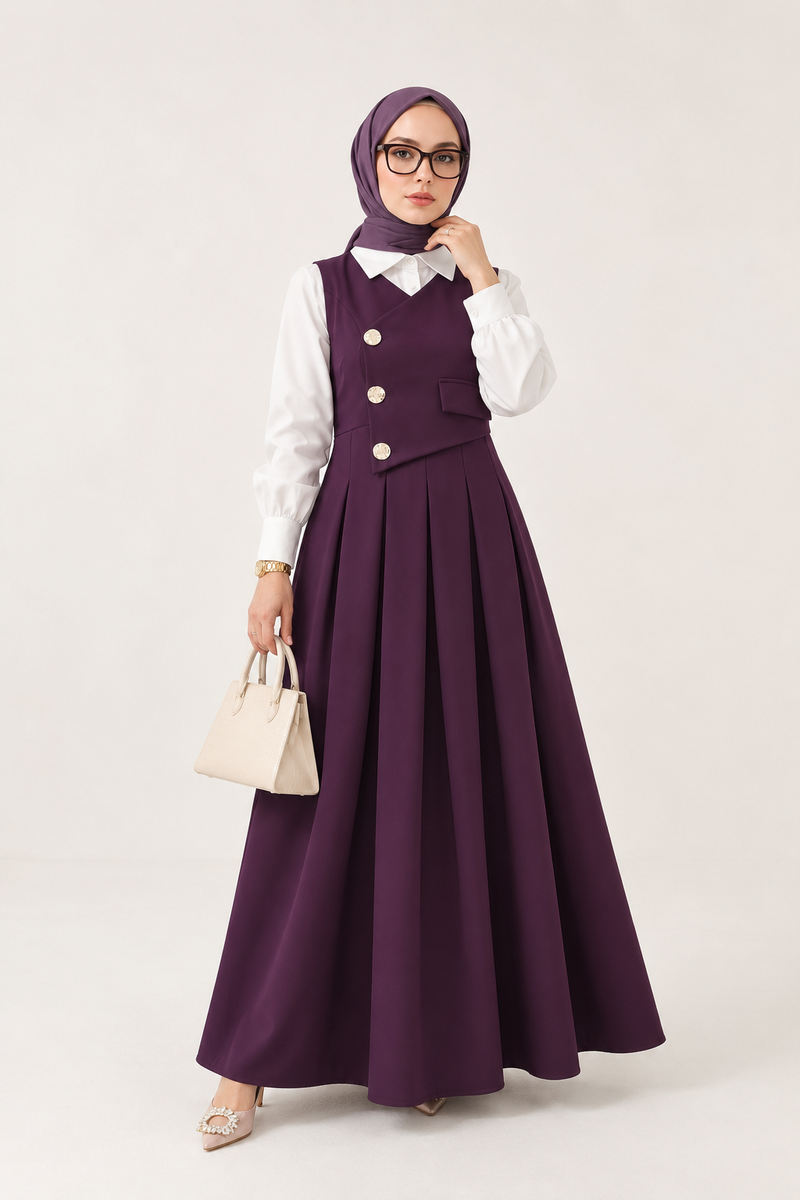 Afitap Double Crepe Jile & Shirt Modest Set