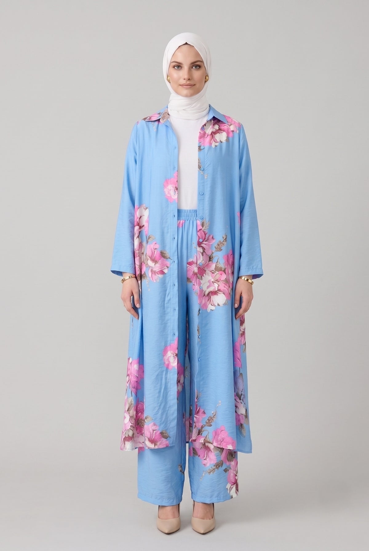 Keten Pantolonlu Selvi Set