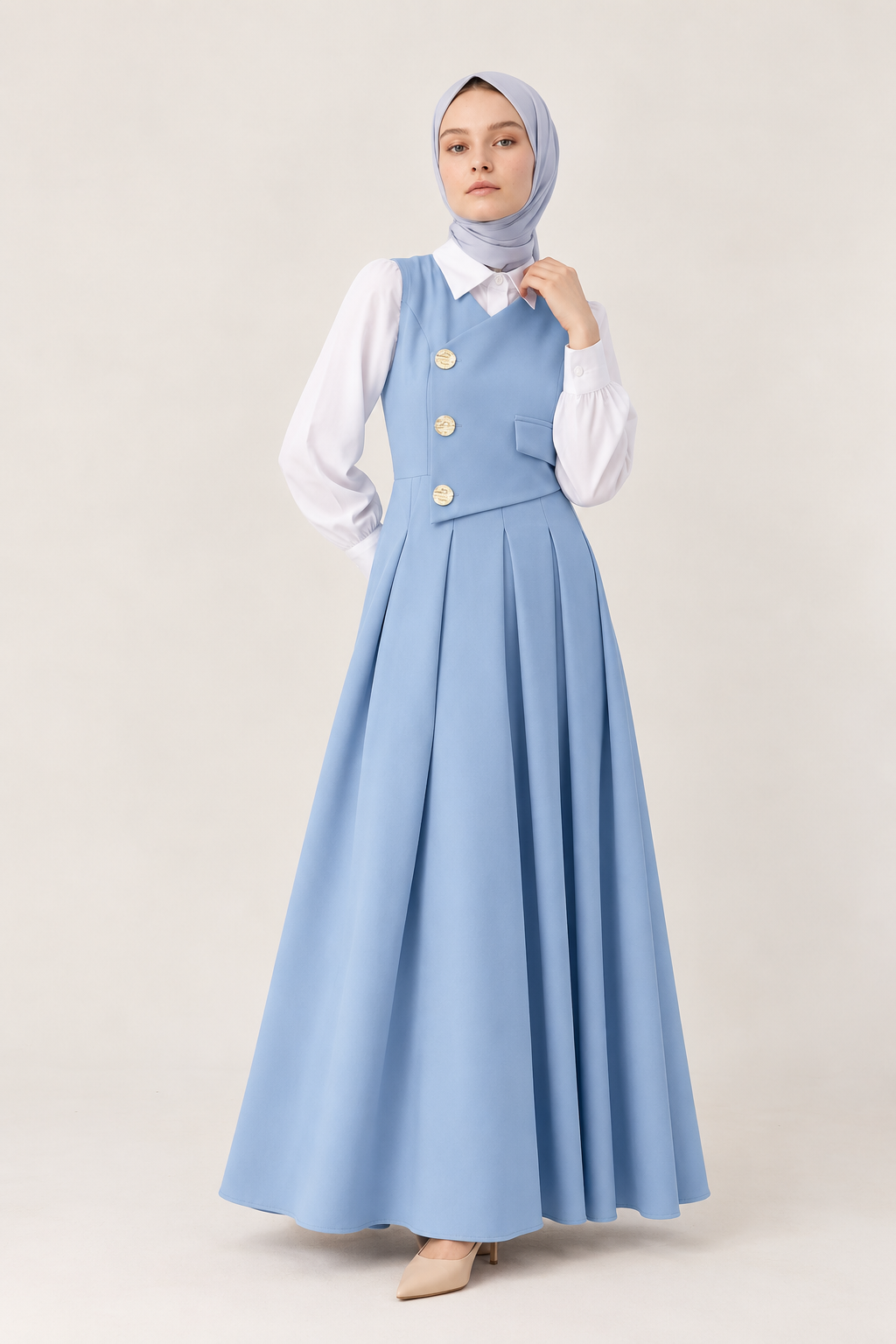 Afitap Double Crepe Jile & Shirt Modest Set
