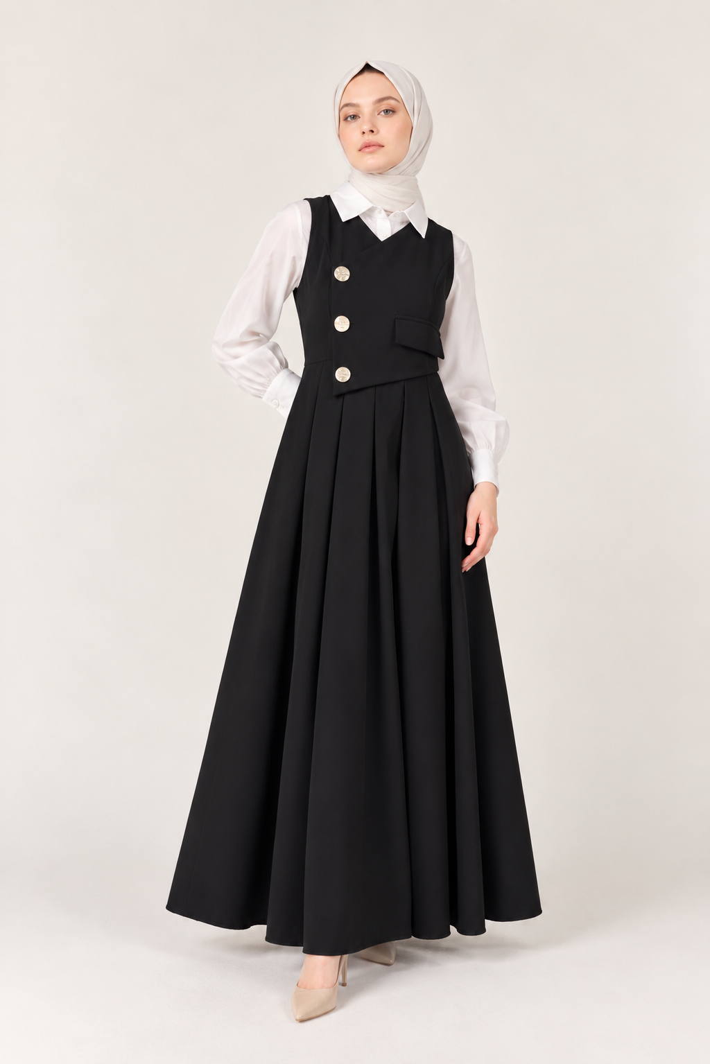 Afitap Double Crepe Jile & Shirt Modest Set