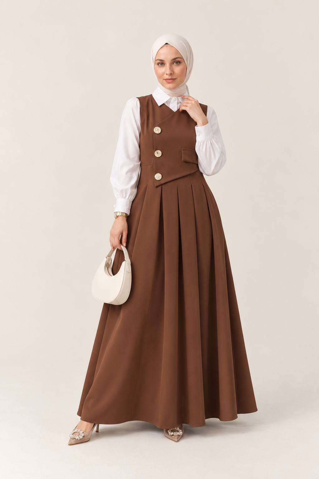 Afitap Double Crepe Jile & Shirt Modest Set