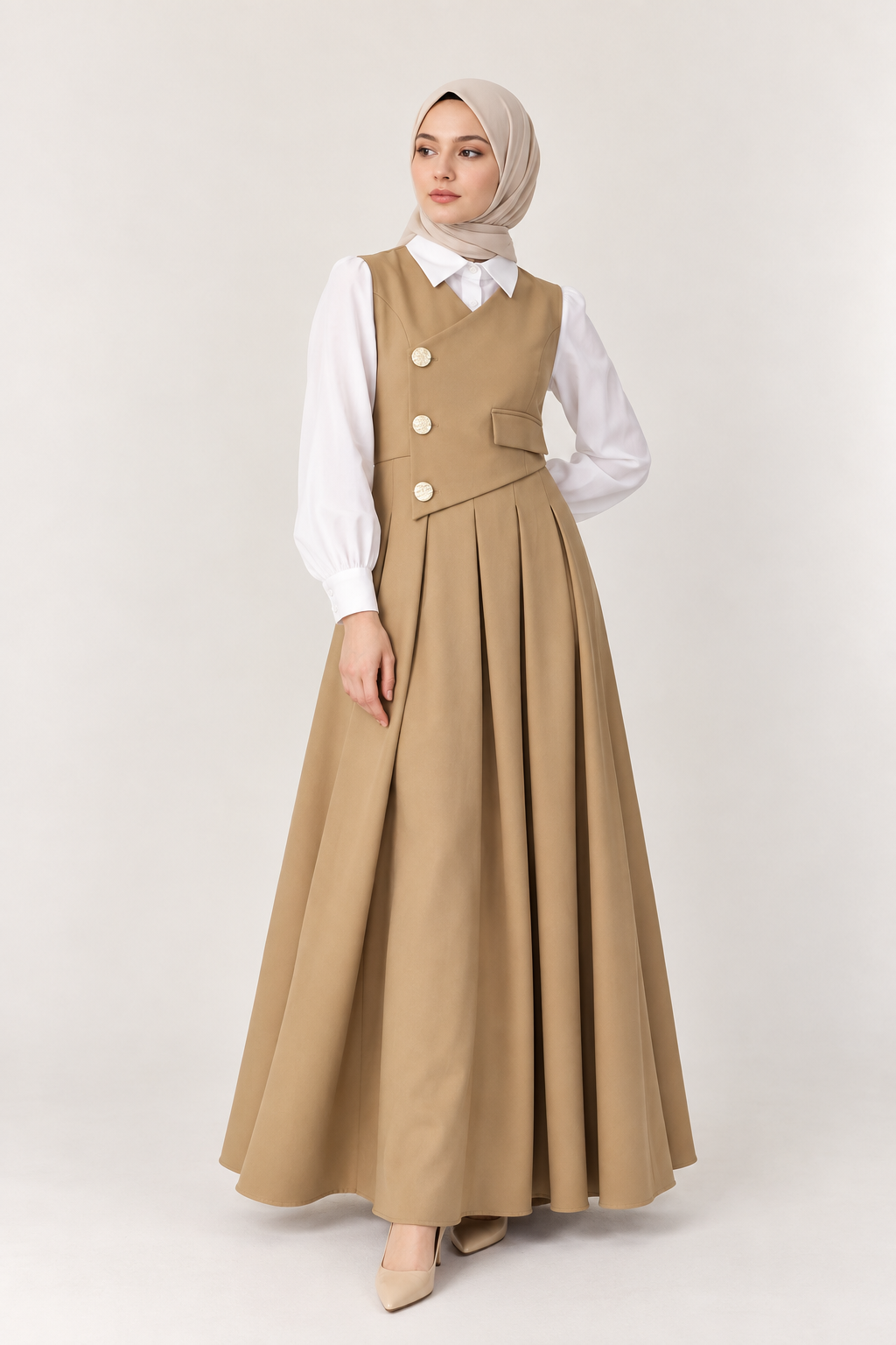 Afitap Double Crepe Jile & Shirt Modest Set