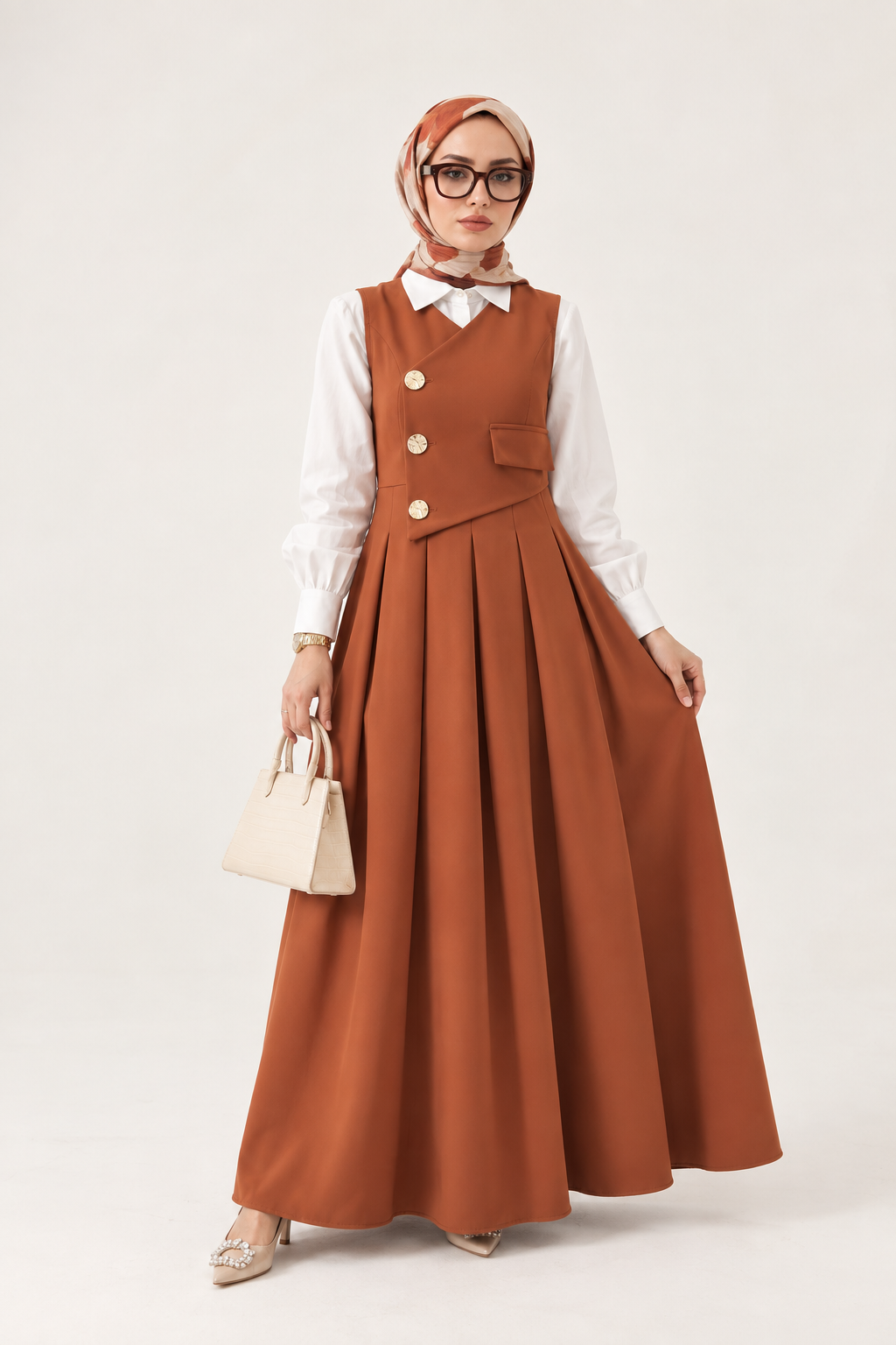 Afitap Double Crepe Jile & Shirt Modest Set
