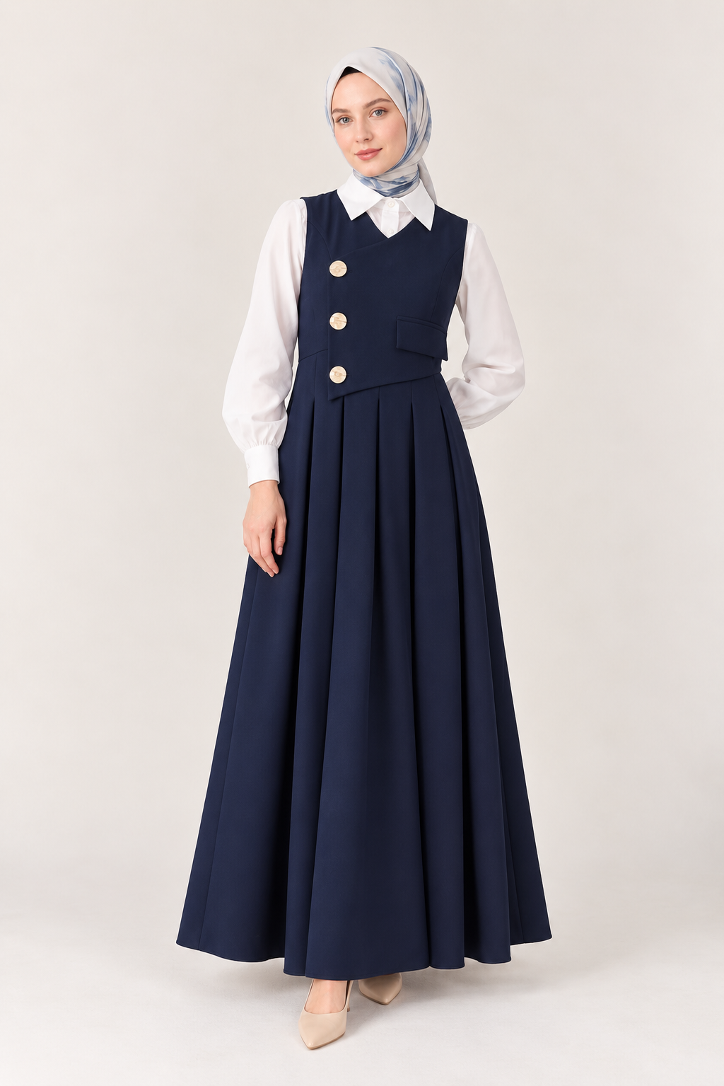 Afitap Double Crepe Jile & Shirt Modest Set