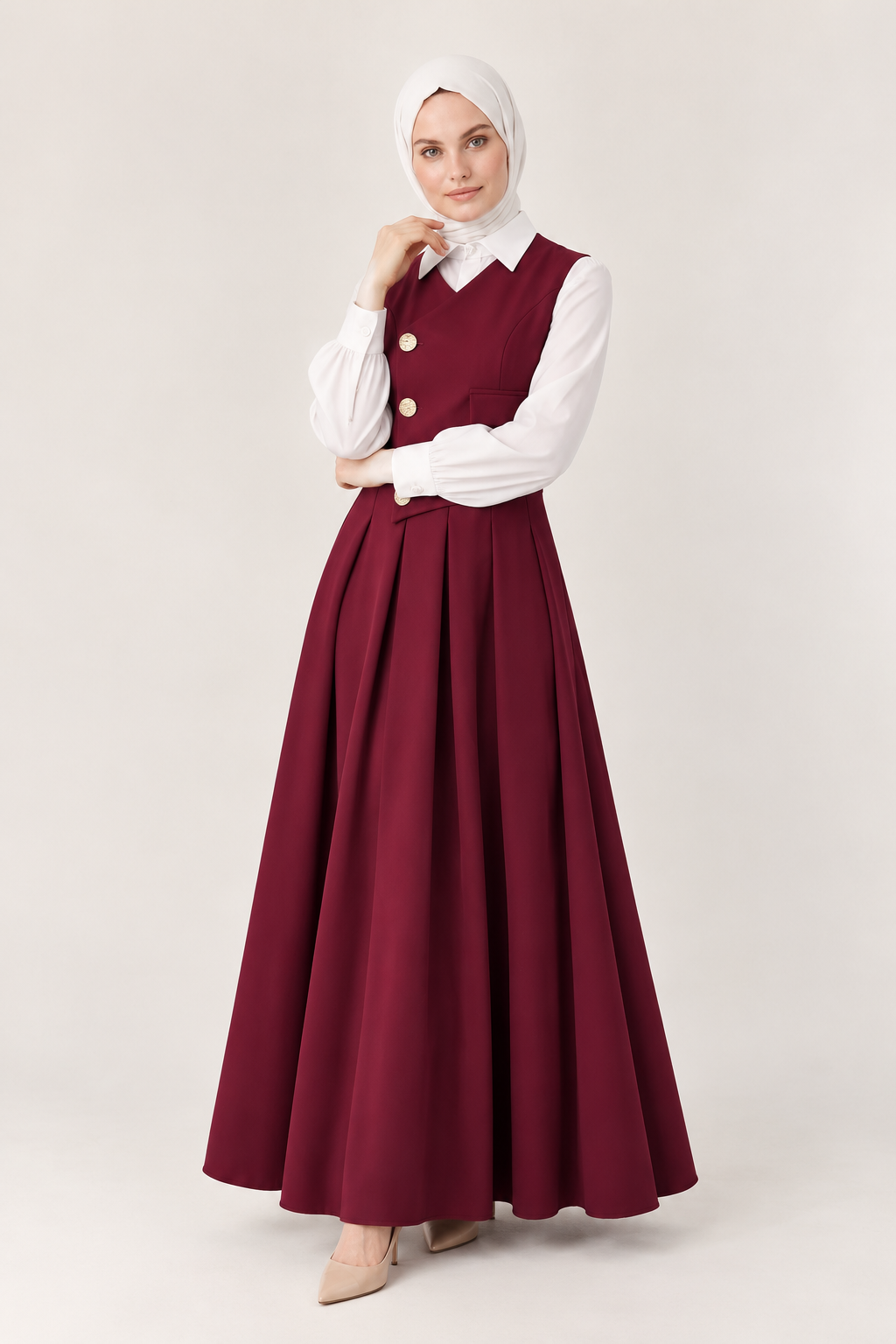 Afitap Double Crepe Jile & Shirt Modest Set