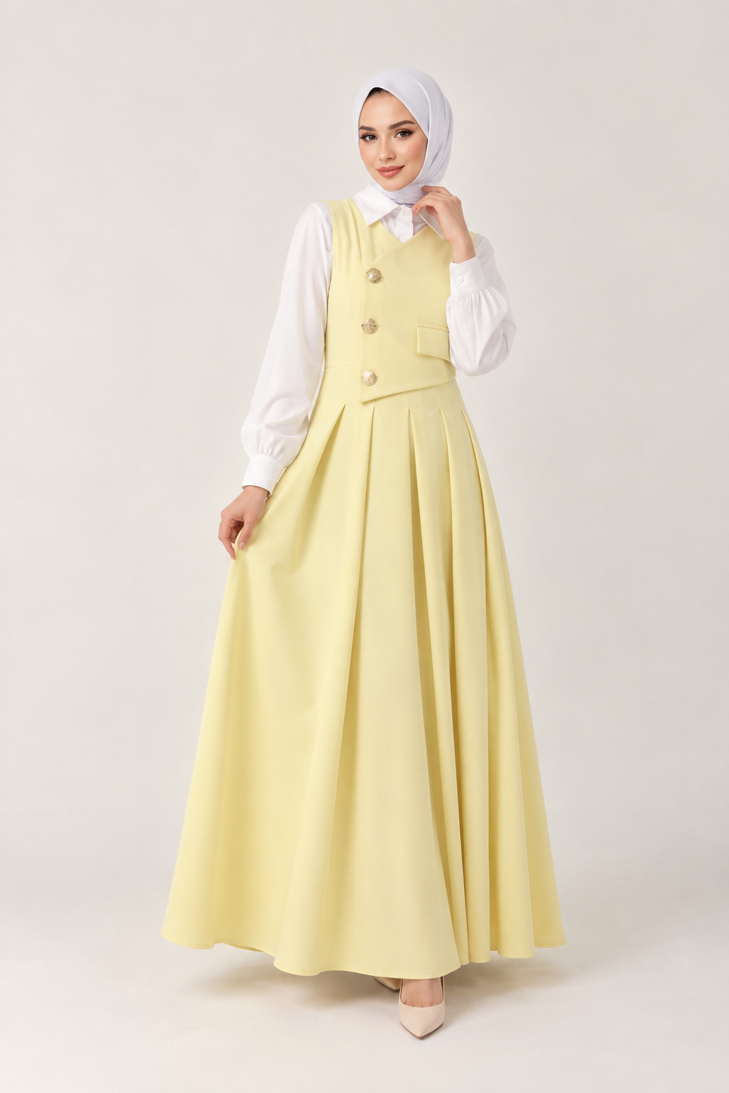 Afitap Double Crepe Jile & Shirt Modest Set