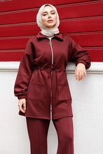 Load image into Gallery viewer, Tünel Belted Tunic Pantolon Scuba Set
