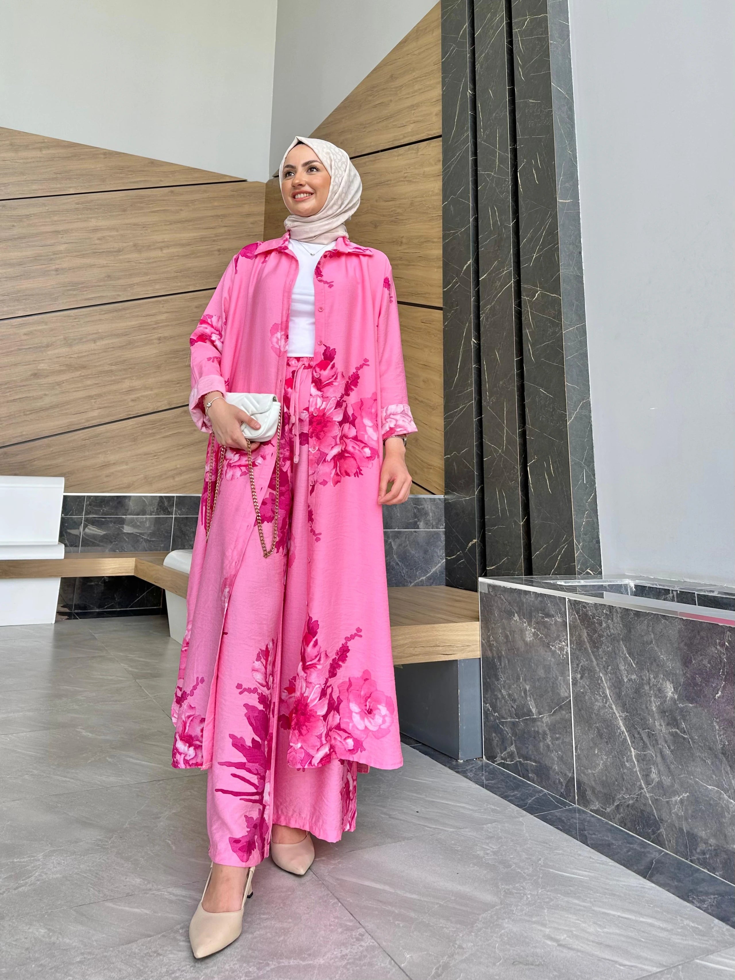 Keten Pantolonlu Selvi Set