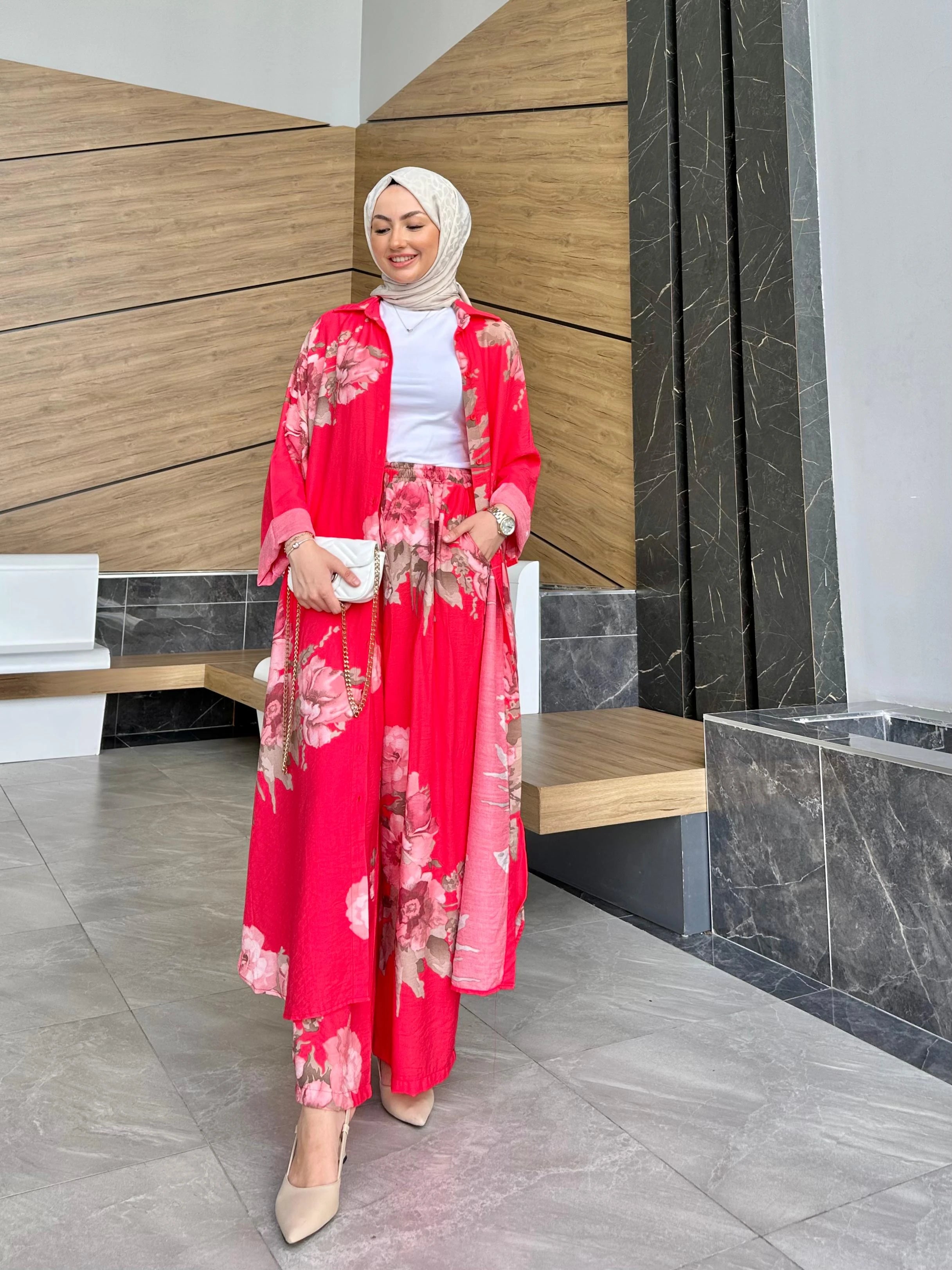 Keten Pantolonlu Selvi Set