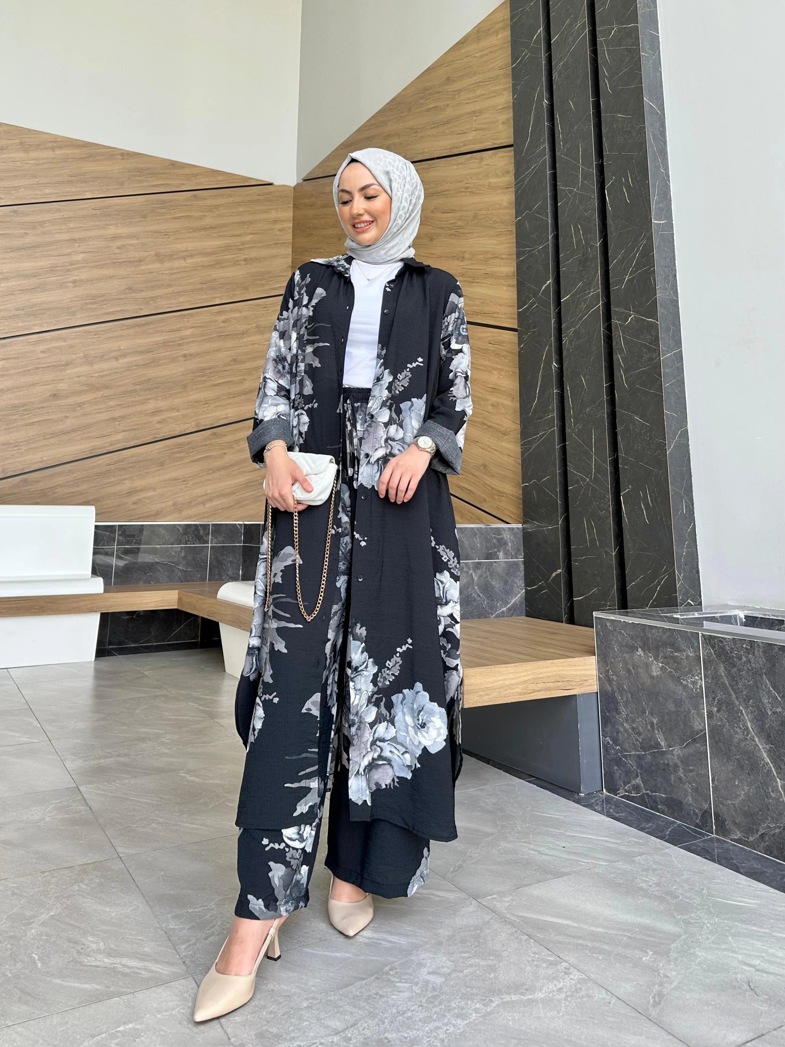Keten Pantolonlu Selvi Set